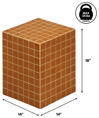 Callista 18" Modern Bohemian Ceramic Tiled Rectangle End Table