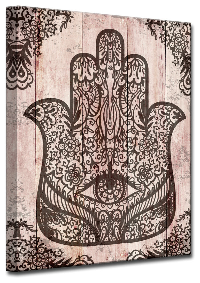 Ready2HangArt Inspirational 'Hamsa Hand II' Wrapped Canvas Wall Art
