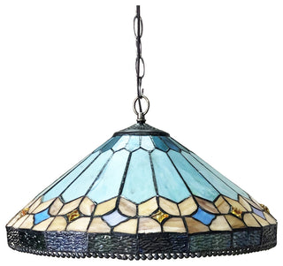 NICHOLAS Tiffany-Style Mission Stained Glass Ceiling Pendant, 18"