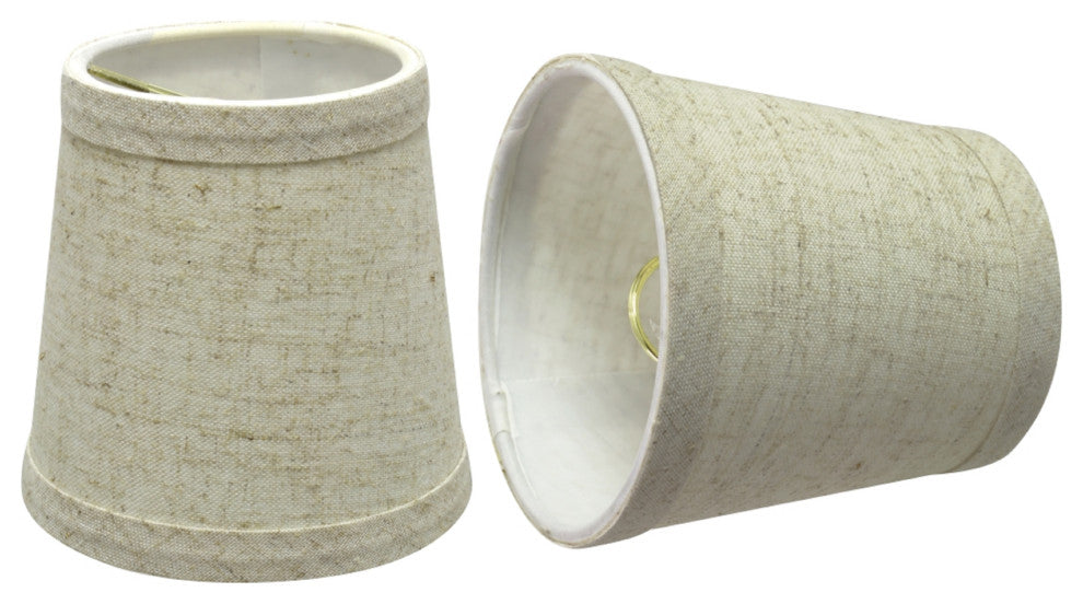 32048-2 Small Hardback Empire  Chandelier Clip On Lamp Shade Beige 3"x4"x4"