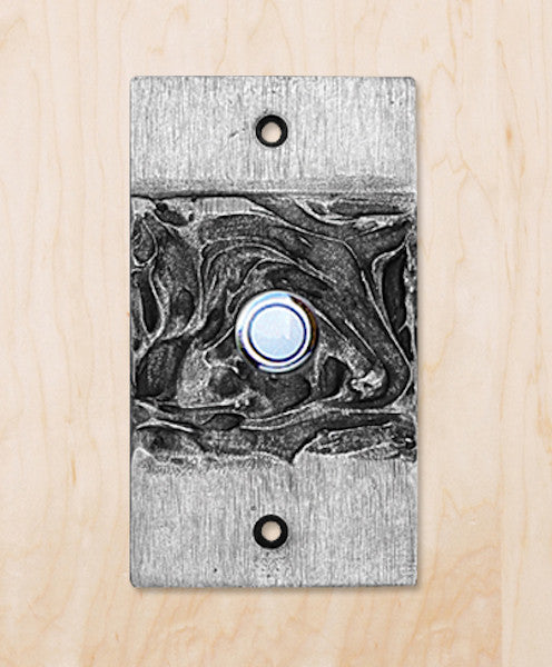 Rustic Bell Plate With Button, Verde