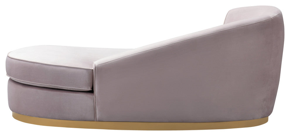 Adele Blush Velvet Chaise - Blush