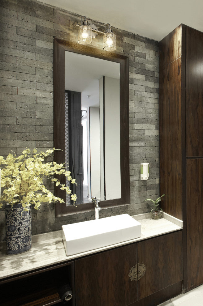 Zlite 340-2V-BN 2-Light Vanity, Clear Seeded
