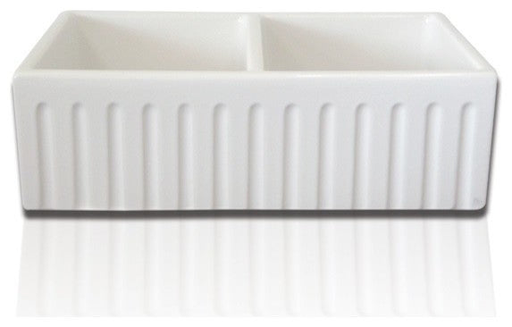 Fine Fixtures Snowdon Double Bowl Fireclay 32.25" Farmhouse Kitchen Sink