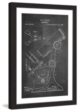 "Microscope 1886 Chalk" Framed Painting Print