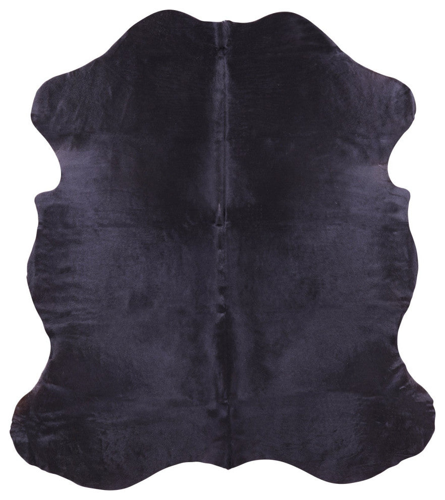 Black Natural Cowhide Rug 6' 6" X 5' 9" C1801