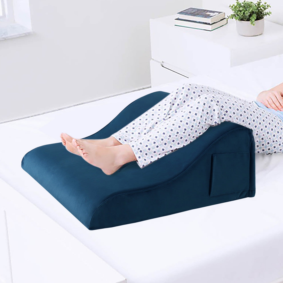 Reading Pillow Bed Foam Wedge Adult for Back Support, Blue, 24x9x21