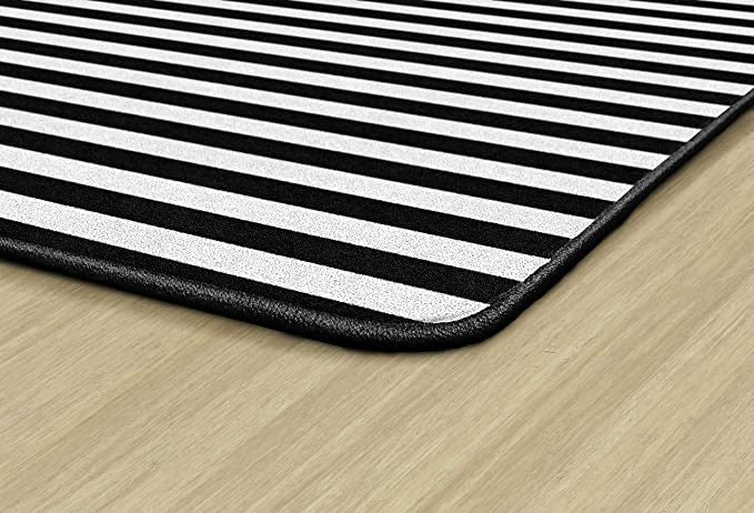 Flagship Carpets CA1888-44SG Schoolgirl Style Simply Stylish Black/White Stripe