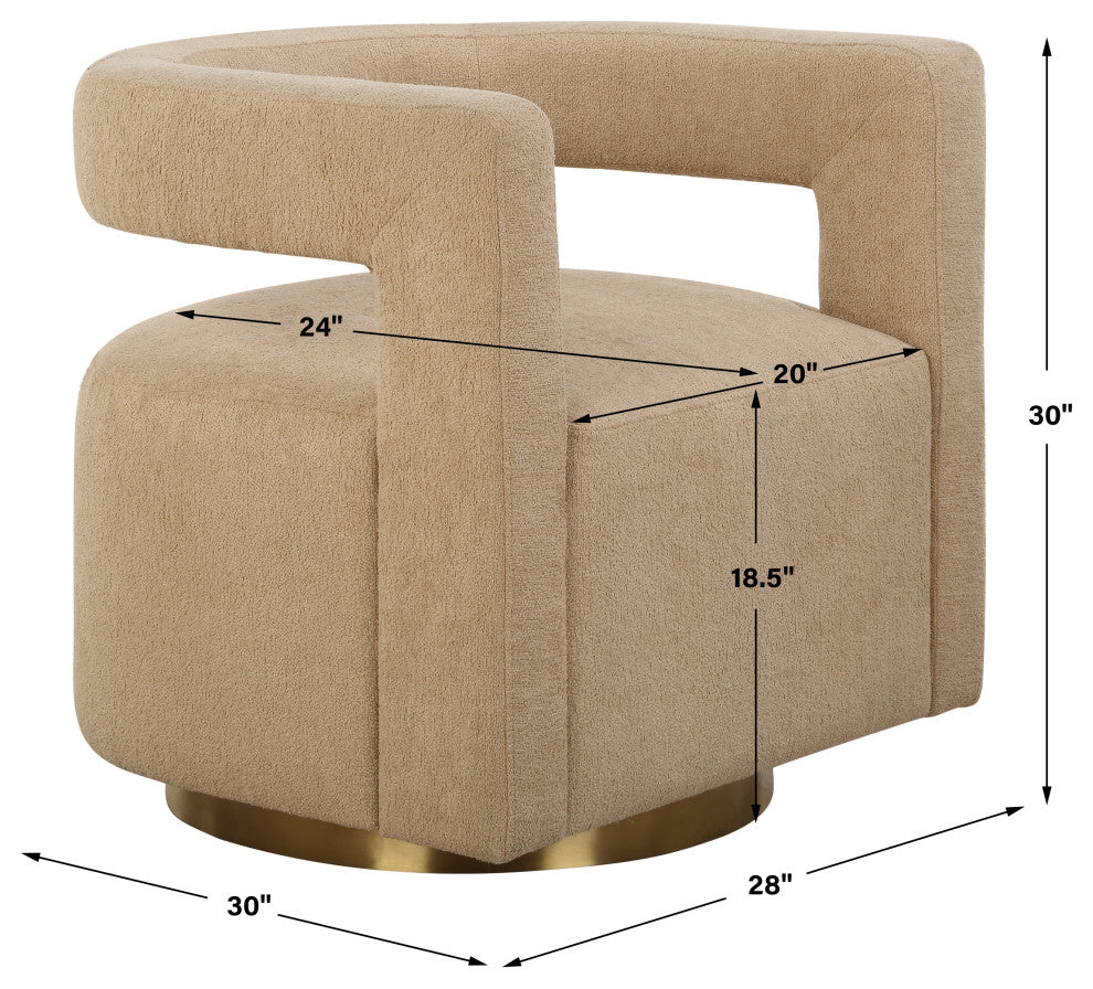 Uttermost Grounded Modern Swivel Chair