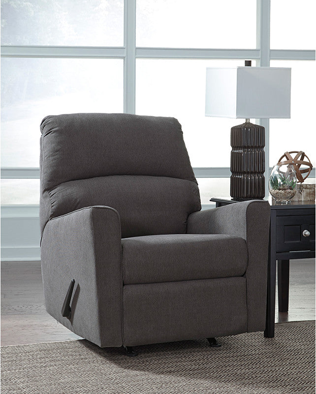 Ashley Alenya Rocker Recliner, Charcoal Microfiber
