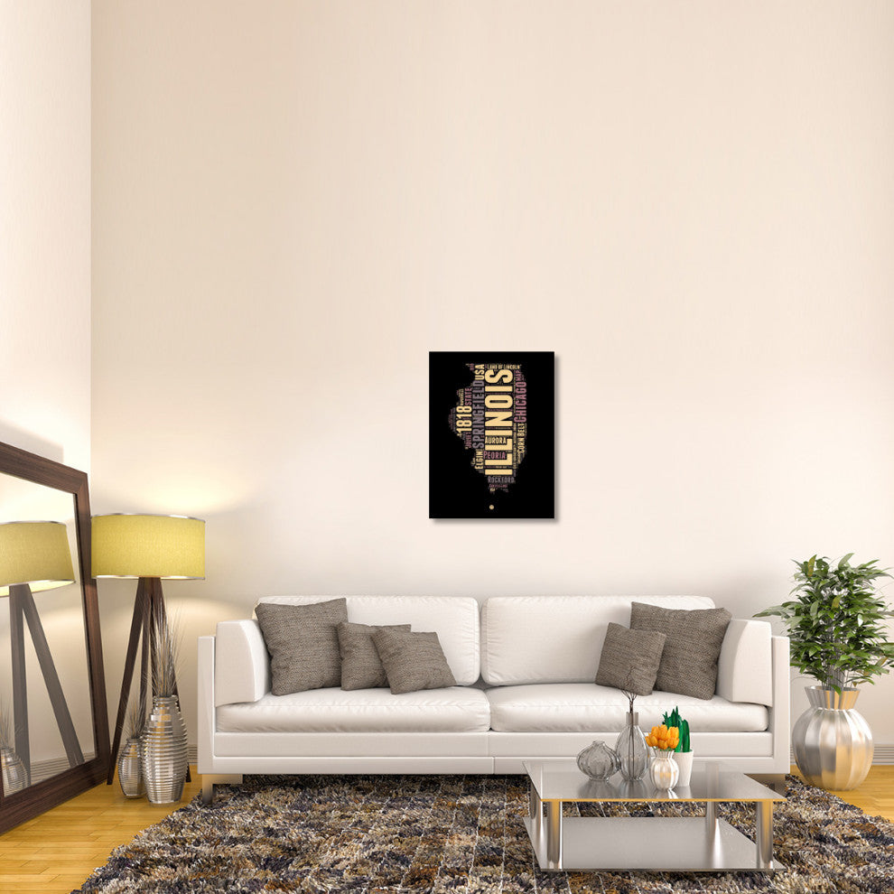 "Illinois Word Cloud 1" Fine Art Print