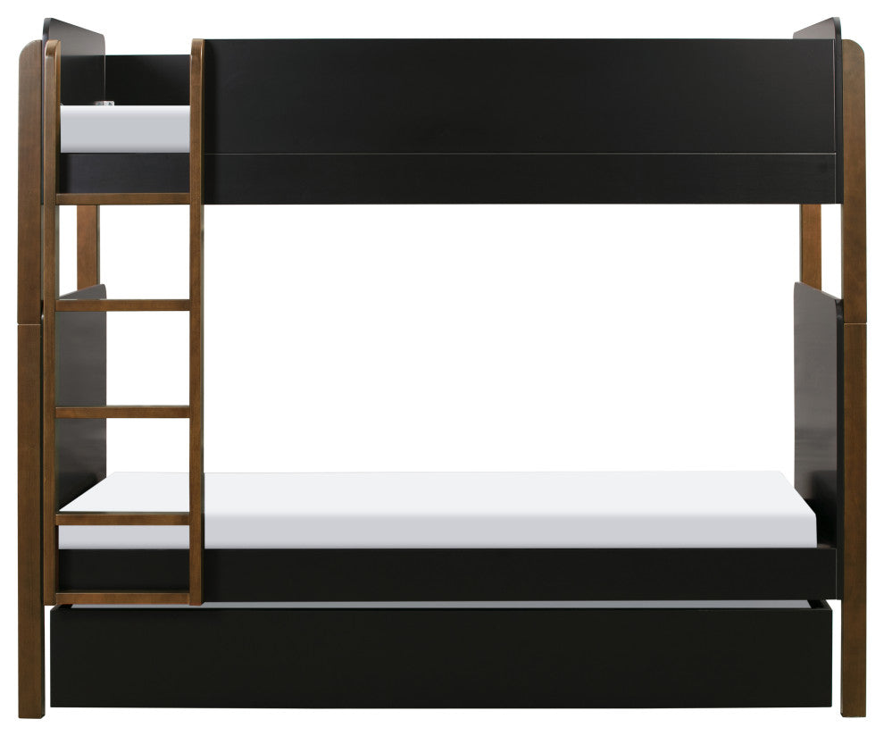 Universal Twin Storage Trundle Bed, Black