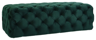 Kaylee Jumbo Green Velvet Ottoman