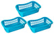 Large Plastic Storage Organizing Basket, Pack of 3, 32-1191-3, Blue