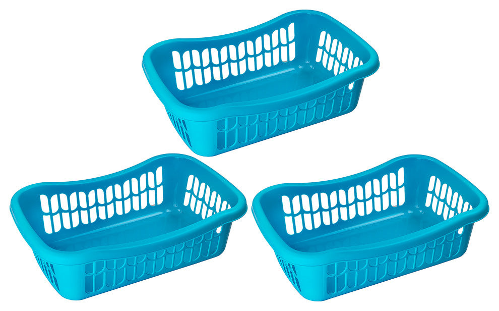 Large Plastic Storage Organizing Basket, Pack of 3, 32-1191-3, Blue