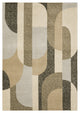Sadie Art Deco Curved Layers Area Rug, Brown/Beige, 6'7"x9'6"