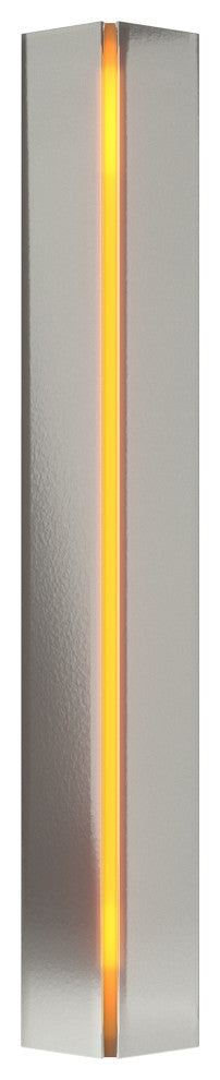 Gallery Small Sconce, Sterling Finish, Amber Glass