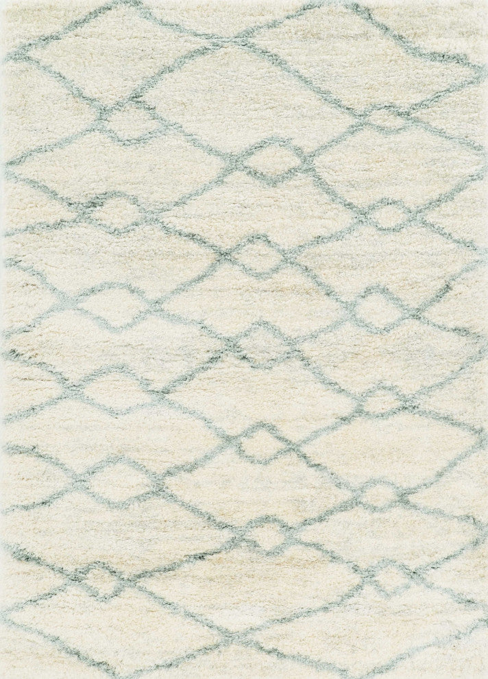 HomeRoots 7' x 9' Polypropylene Ivory or Grey Area Rug