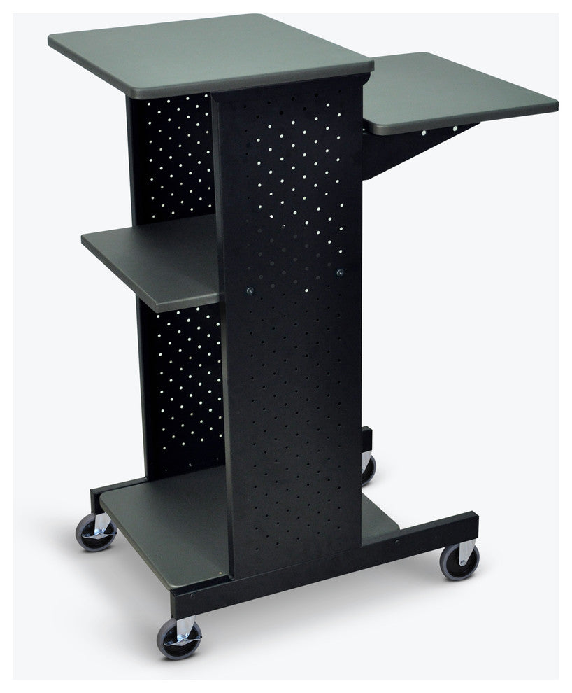Luxor Gray 4-Shelf Mobile Presentation Station