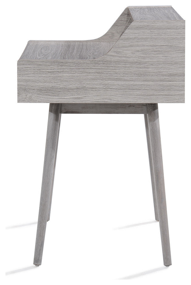 GDF Studio Elyse Mid-Century Modern Finished Fiberboard Home Office Desk, Gray Oak