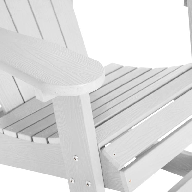 Savannah All-Weather Poly Resin Wood Adirondack Rocking Chair, White