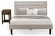 2Pc Platform Bedroom Set, 1 Bed, Nightstand, Mist Beige