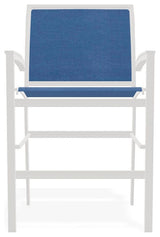 Bazza Sling Balcony Height Stackable Outdoor Stool, Cobalt/Snow