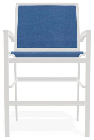 Bazza Sling Balcony Height Stackable Outdoor Stool, Cobalt/Snow