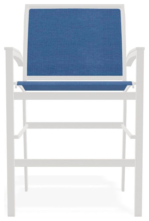 Bazza Sling Balcony Height Stackable Outdoor Stool, Cobalt/Snow
