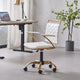 LUXMOD Classy Goldtone Adjustable Swivel Ergonomic Desk Chair, White