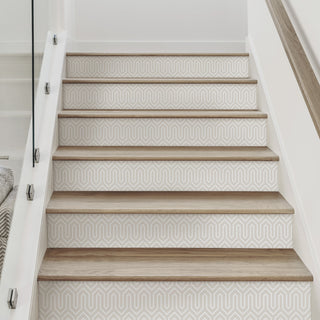 Wavelength Peel and Stick Stair Riser Strips, Beige, 48"w X 6"h, 6 Pack