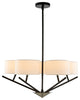 5 Light Contemporary Chandelier by Kalco, Matte Black With Polished Nickel, 19"
