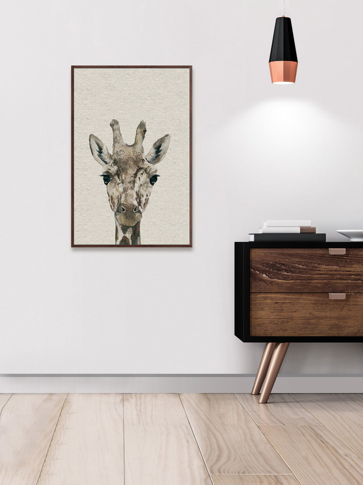 "Cheeky Giraffe II" Floater Framed Painting Print on Canvas, 40"x60"