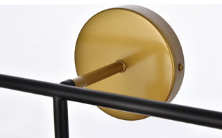 Helen 3-Light Bath Sconce, Black With Brass With Clear Shade