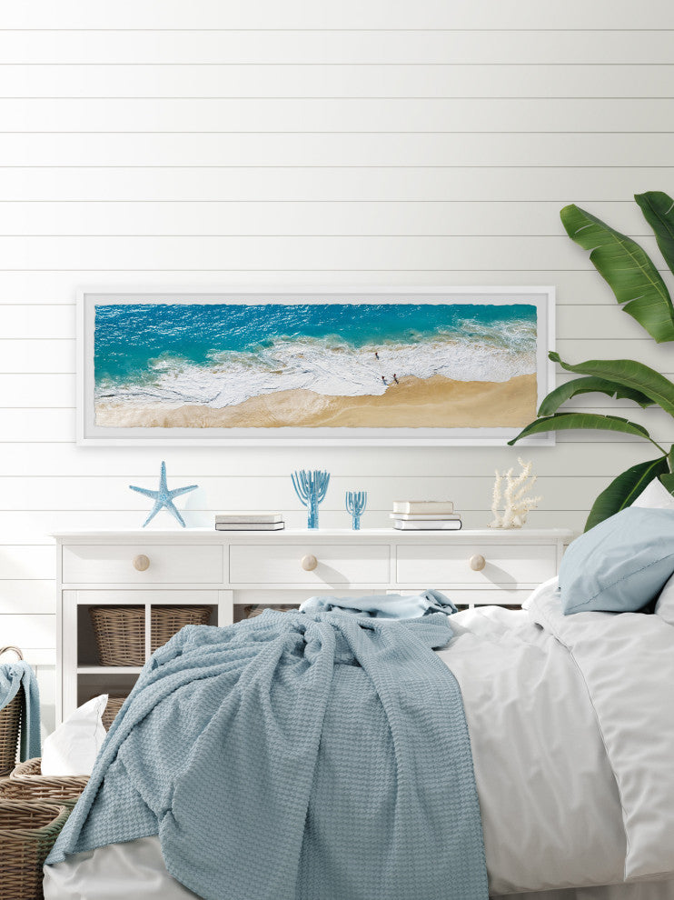 "Enjoy the Waves" Framed Painting Print, 30x10