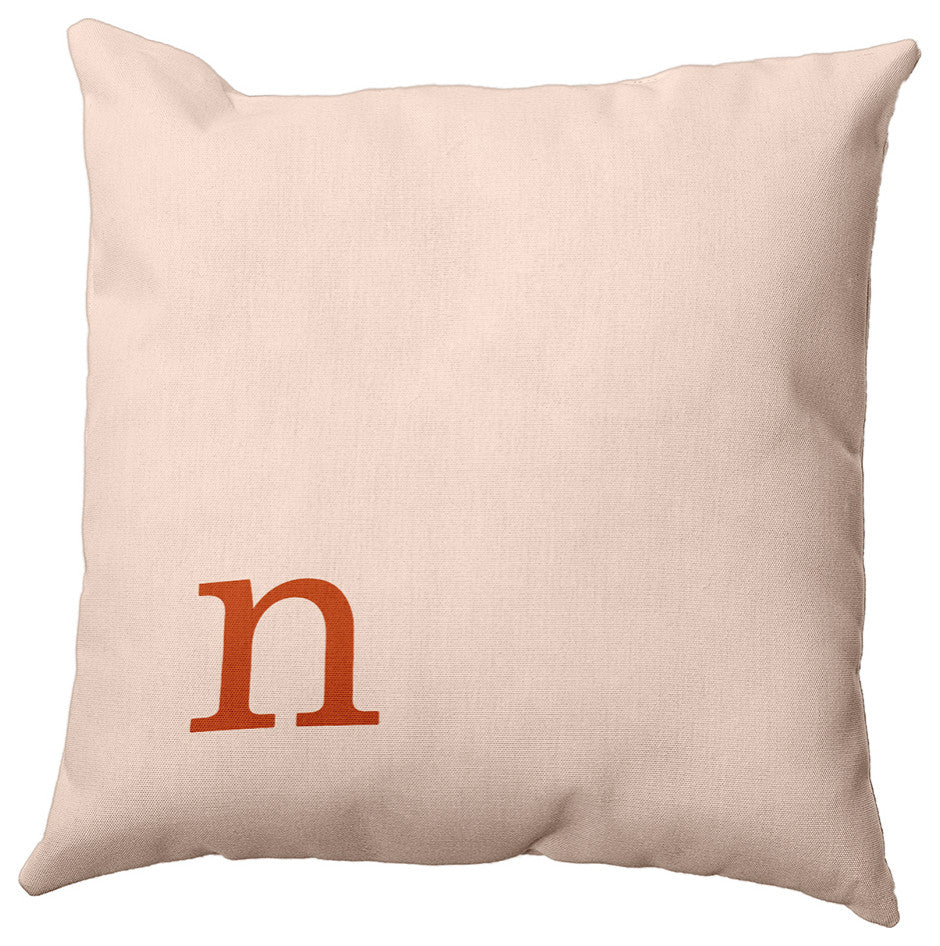 16"x16" Modern Monogram Decorative Throw Pillow, Sienna