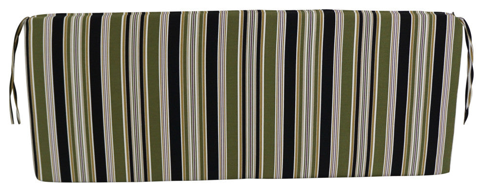 54"X19" Patterned Outdoor Spun Polyester Bench Cushion, Eastbay Onyx