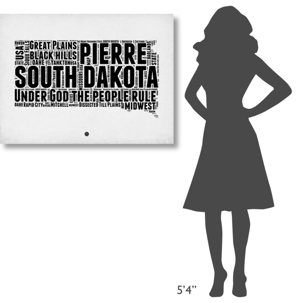 "South Dakota Word Cloud 1" Fine Art Print