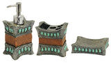 Turquoise Bath Set, 3 Piece