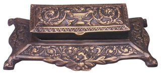 Antique Brass Finish Stamp Box
