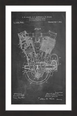 "Engine 1914 Chalk" Framed Painting Print