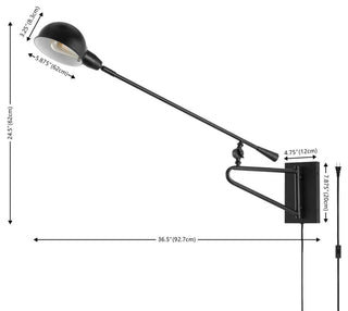 Safavieh Moxley 36.5" Wall Sconce, Black