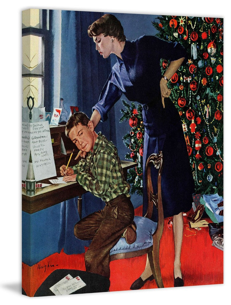 "Christmas Thank You Notes" Print on Canvas by George Hughes