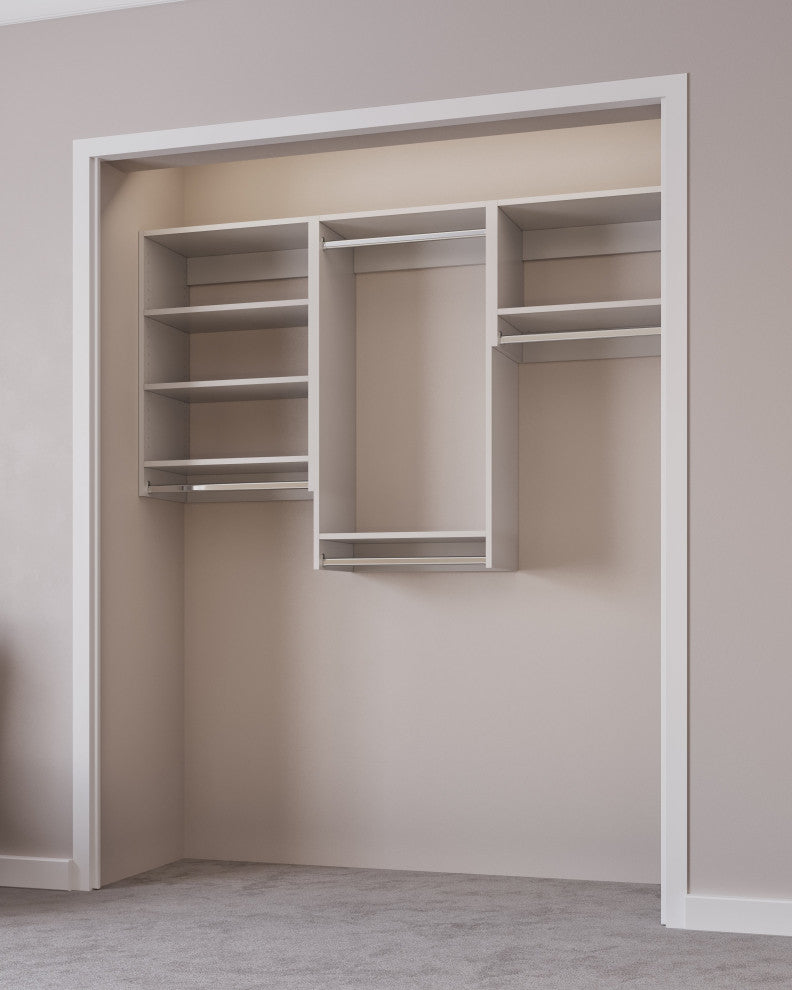 Modular Closet System Wall-Mounted Closet Hanging Organizer For 66"- 96" Closet,