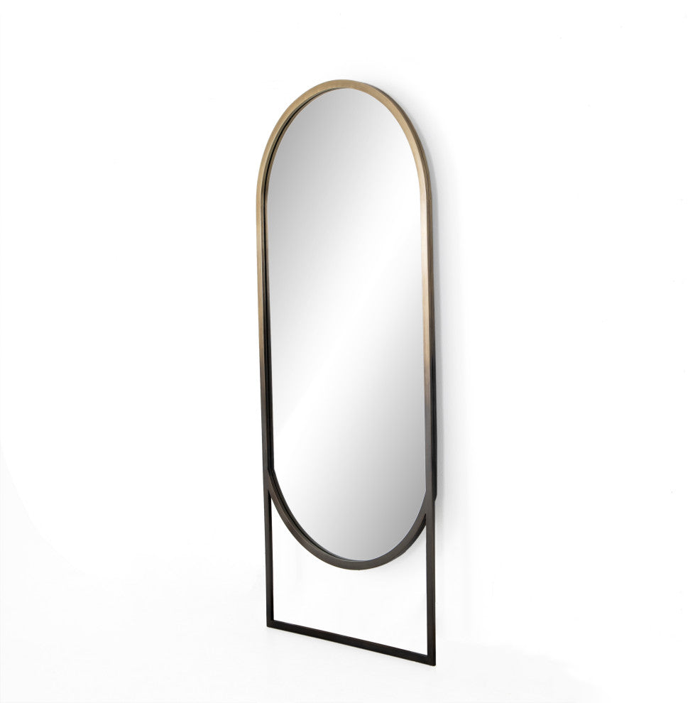 Dawson Floor Mirror, Ombre Brass