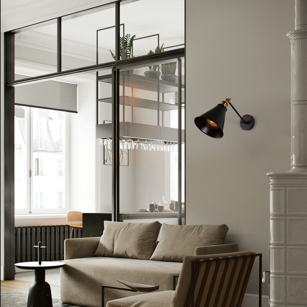 Industrial Edison Antique Matte Black Wall Sconce Simplicity
