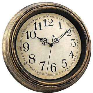 Small Retro Wall Clock, 10" Non Ticking Classic Silent Vintage Wall Clocks