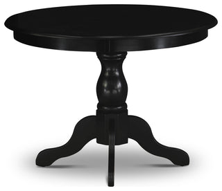 5Pc Dining Set, Black Breakfast Table, 4 Dark Gotham Grey Chairs