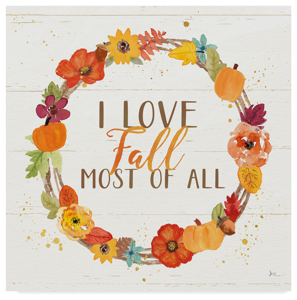 Jess Aiken 'Harvest Wishes I On Wood' Canvas Art