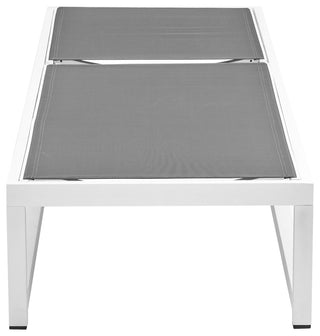 Maldives Water Resistant Mesh Patio Adjustable Chaise Lounge, Gray, White Frame